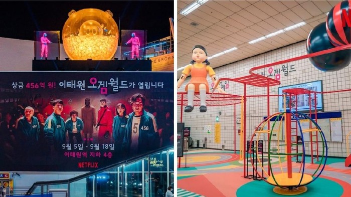 Bikin Gemes! Terinspirasi dari Squid Game, Stasiun Itaewon Didekorasi Layaknya Taman Bermain