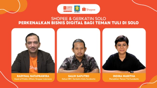 Shopee mengumumkan pembukaan kelas pelatihan bisnis digital dasar yang ditujukan untuk Teman Tuli di Solo.