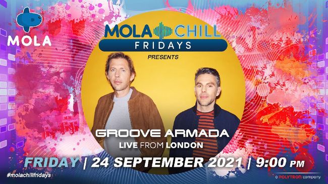 Mola Chill Fridays menghadirkan Groove Armada, duo musisi elektronik asal Inggris yang melambung namanya di akhir 1990-an untuk dinikmati Jumat malam ini.