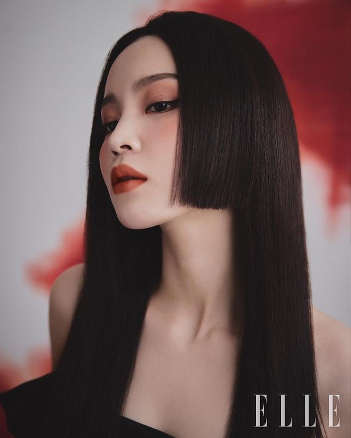 Koleksi yang ditampilkan oleh Lee Hi adalah NARS Air Matte Lip Color Legend Color Collection, yang diformulasikan lebih ringan. Lee Hi juga mengenakan salah satu shade legendaris, deep cinnamon color, Morocco. / foto: instagram.com/ellekorea