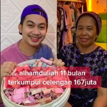 Nabung di Ember Besar, Uang Tukang Gorengan Ini Capai Rp167 Juta