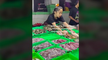 Heboh Wanita Pedagang Ikan Berwajah Glowing, Disebut Teknik Marketing