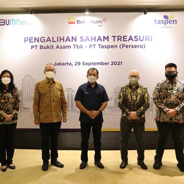TASPEN Lakukan Pembelian 262,5 Juta Lembar Saham PTBA Senilai Rp600 M