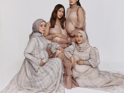 Di Balik Hebohnya Bumil Nagita, Paula, Aurel, dan Lesti Saat Pemotretan Dadakan