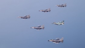Regu Sukhoi TNI Pamer Manuver Bom di Depan Jokowi