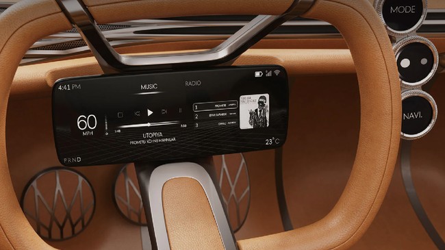 Hyundai mengajukan paten desain layar di tengah kemudi, ini seperti menempelkan ponsel layar lebar di tengah kemudi untuk tampilan berbagai informasi.