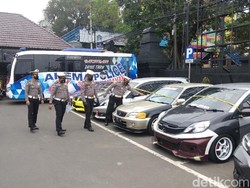 Razia Balap Liar di Kota Malang, Puluhan Motor dan Mobil Diamankan