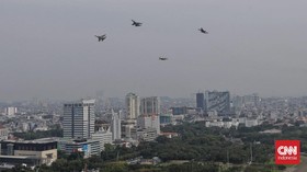 FOTO: Taji Kekuatan Armada Udara RI di HUT ke-76 TNI