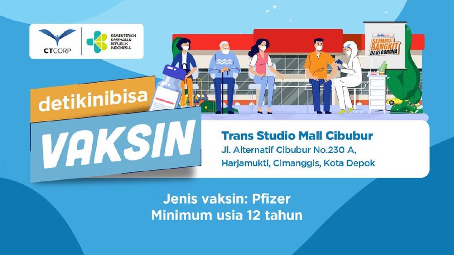 Vaksin Pfizer di Trans Studio Mall Cibubur