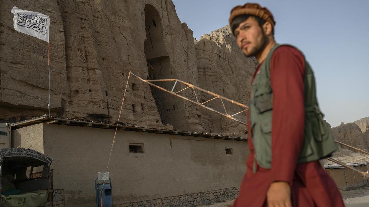 FOTO: Janji Taliban Jaga Peninggalan Kuno Lembah Bamiyan