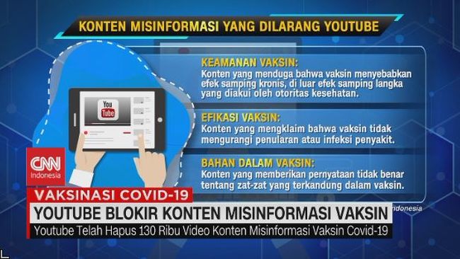 Video Youtube Blokir Konten Misinformasi Vaksin<script async src=