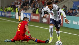 FOTO: Pesta Lima Gol Inggris ke Gawang Andorra