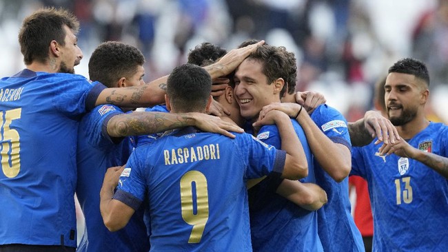 Timnas Italia berhasil memenangkan perebutan posisi ketiga UEFA Nations League usai mengalahkan timnas Belgia di Stadion Allianz.