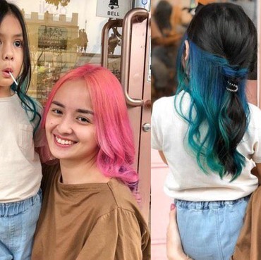 7 Potret Joanna Alexandra & Zoey Sang Putri Kompak Cat Rambut Bareng