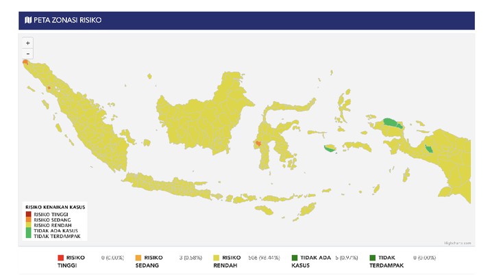 Peta Zonasi Risiko. (Dok: Tangkapan layar covid19.go.id)
