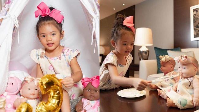 9 Foto Ultah Amaira Putri Bungsu Farah Quinn Yang Berpesta Dengan Boneka Foto 5