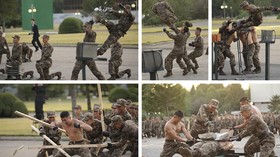 Tentara Korut Atraksi Ekstrem di Hadapan Kim Jong-Un