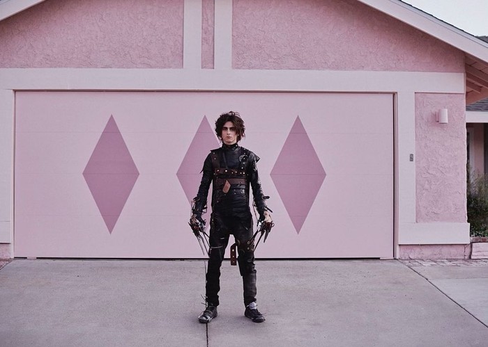 Dalam sebuah iklan, Chalamet juga sempat tampil memerankan karakter Edward Scissorhands. Foto: Instagram tchalamet