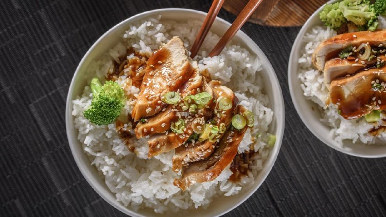 rice bowl Delicious Chicken Teriyaki over Rice