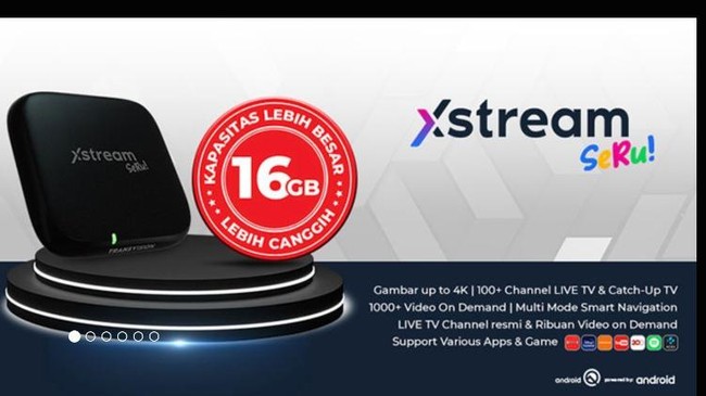 Dengan kapasitas 16GB, pelanggan dapat mengunduh lebih banyak aplikasi Android TV sehingga pengalaman menggunakan Transvision Xstream Seru! jadi lebih optimal.