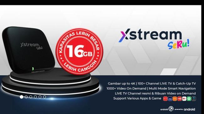 Transvision Perbesar Kapasitas Xstream Seru! Jadi 16GB Dengan kapasitas 16GB, pelanggan dapat mengunduh lebih banyak aplikasi Android TV sehingga pengalaman menggunakan Transvision Xstream Seru! jadi lebih optimal.