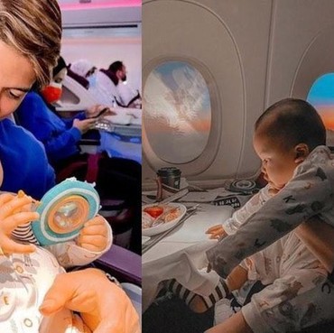 8 Foto Baby Ukkasya Perdana Liburan Naik Pesawat ke Luar Negeri