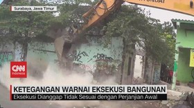 VIDEO: Ketegangan Warnai Eksekusi 15 Bangunan di Wonokromo