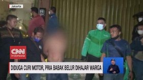 VIDEO: Diduga Curi Motor, Pria Babak Belur Dihajar Warga