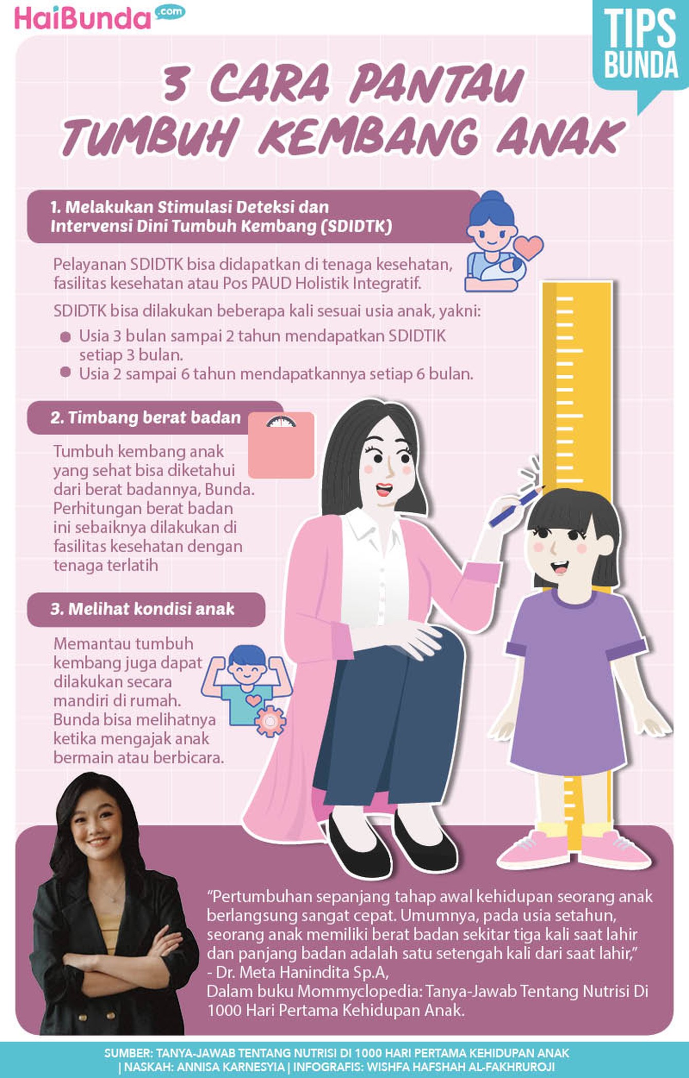 Infografis 3 Cara Pantau Tumbuh Kembang Anak