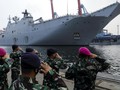 FOTO: Perkasa Kapal Perang Terbesar Australia di Indonesia