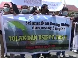 Tolak Tambang Emas di Sangihe, Massa Geruduk Kantor Gubernur Sulut