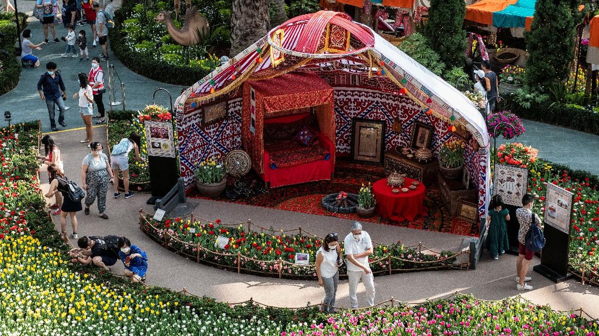 FOTO: Kebun Tulip di Negara Singa