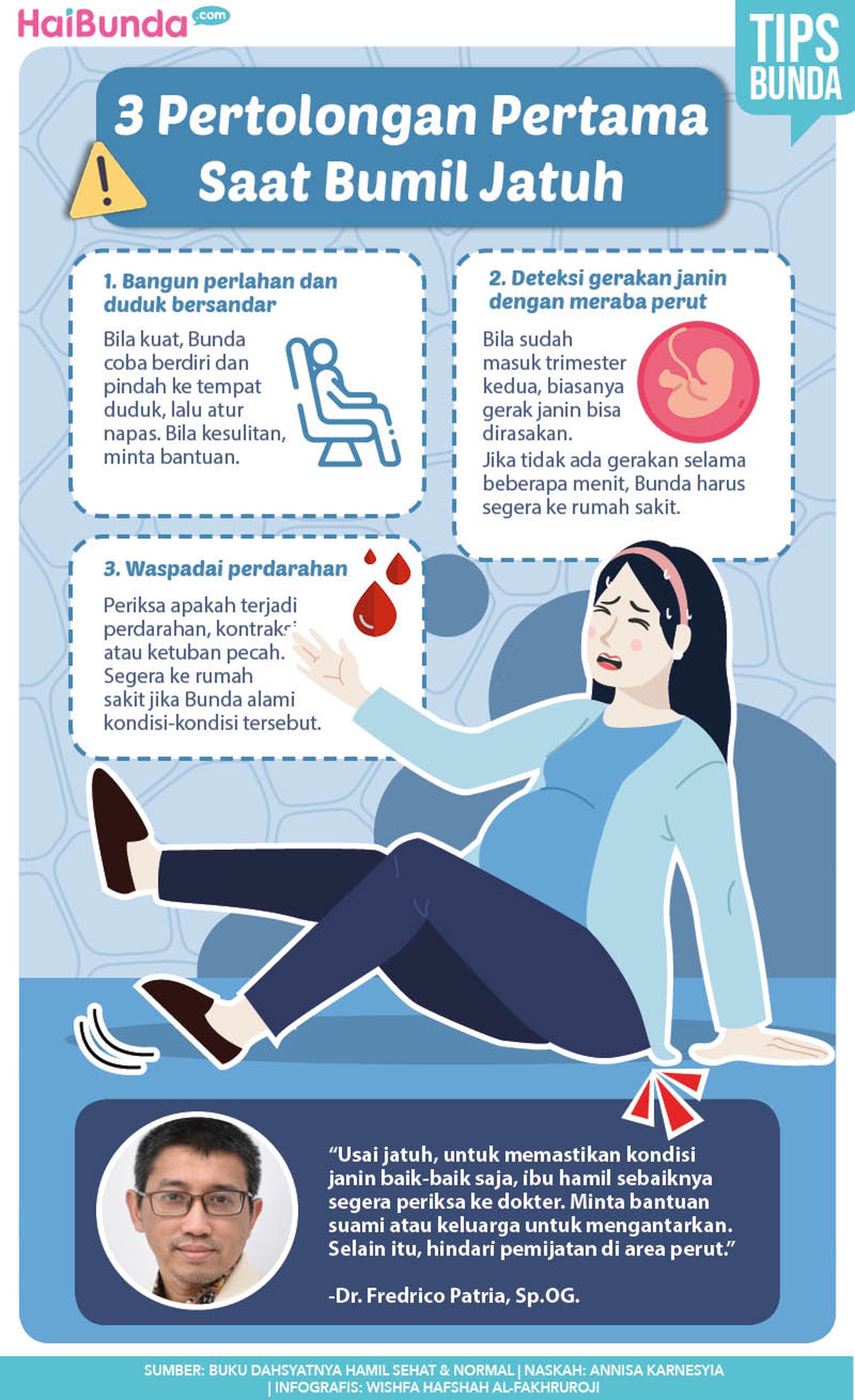 Infografis 3 pertolongan pertama saat bumil jatuh