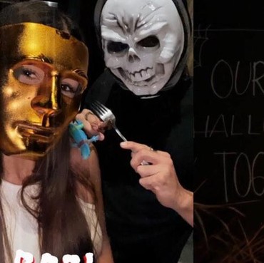 7 Momen Stefan William Rayakan Halloween dengan Ria Andrews