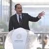 Menteri Perdagangan Muhammad Lutfi memberikan sambutan saat pembukaan National Day Indonesia di Al Wasl Plaza, Expo 2020 Dubai, Dubai, Uni Emirat Arab, Kamis (4/11/2021). Paviliun Indonesia menggelar National Day pada ajang internasional Expo 2020 Du