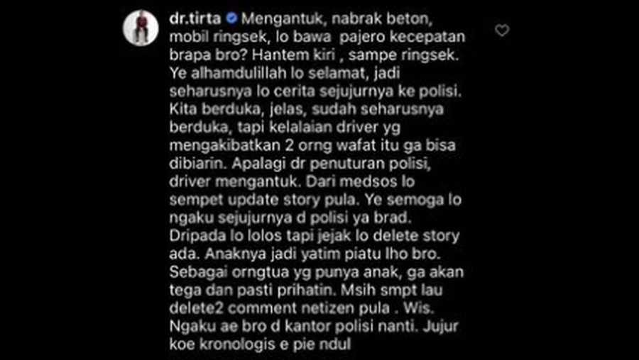 Sopir Vanessa Angel Diduga Hapus Komentar Adik Bibi Ardiansyah di IG Sopir Vanessa Angel Diduga Hapus Komentar Adik Bibi Ardiansyah di IG