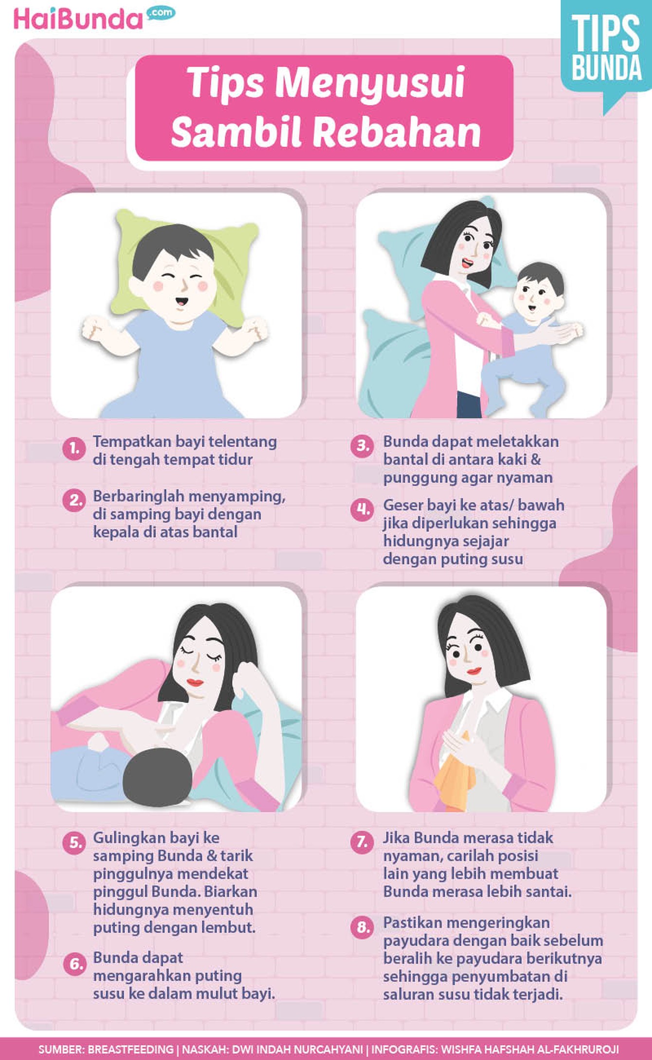 Infografis Tips Menyusui Sambil Rebahan Infografis Tips Menyusui Sambil Rebahan