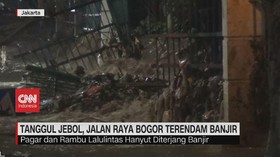 VIDEO: Tanggul Jebol, Jalan Raya Bogor Terendam Banjir