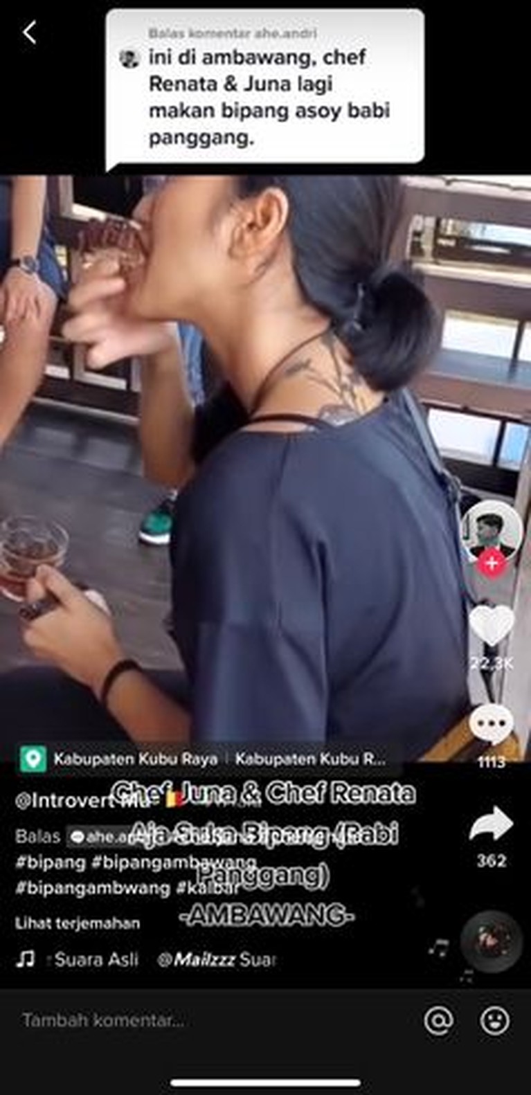 Beredar sebuah video di TikTok yang menampilkan chef Renatta makan babi bikin heboh, yuk intip momennya!