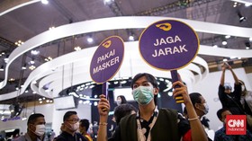 FOTO: Prokes Ketat Selama Pameran Otomotif GIIAS 2021