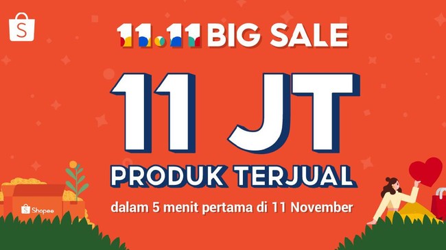 Antusiasme tinggi diperoleh Shopee dalam gelaran kampanye belanja terbesar bertajuk 11.11 Big Sale, dengan 11 juta produk terjual hanya dalam 5 menit pertama.