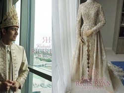 6 Detail Busana Pengantin Ria Ricis & Teuku Ryan Pakai Adat Palembang