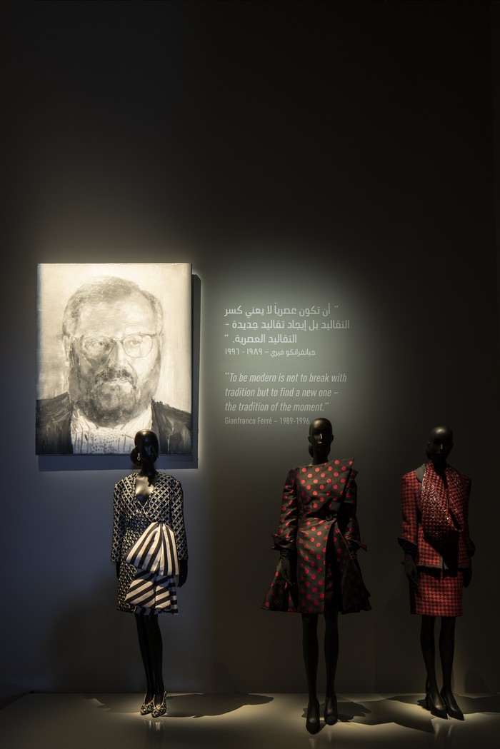 Desainer Italia Gianfranco Ferre yang pernah menjadi creative director Dior dari tahun 1989 hingga 1996 turut mendapat ruang pamer khusus. Foto: NELSON GARRIDO