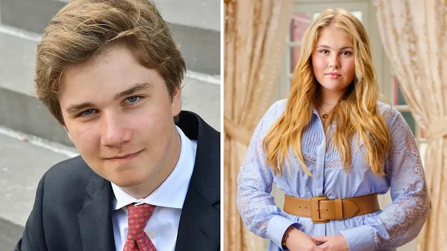 Pangeran Gabriel dari Belgia dan Putri Mahkota Belanda Catharina Amalia