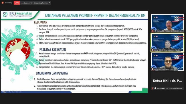 Direktur Utama BPJS Kesehatan, Ali Ghufron Mukti mengatakan pihaknya bekerja sama dengan 22.965 FKTP untuk memberikan pelayanan kepada pengidap diabetes.