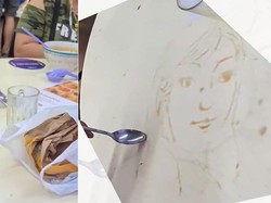 Keren! Kakek Ini Lukis Wajah Orang di Food Court Pakai Tumpahan Kopi