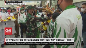 VIDEO: Penyambutan Kedatangan Kontingen Peparnas Sumut