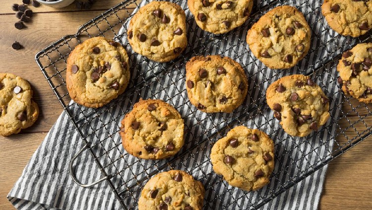 Homemade Warm Chocolate Chip Cookies Ready to Eat