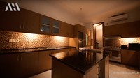 <p>Desain dapur di rumah Lesti Kejora dan Rizky Billar didominasi dengan warna cokelat dan dilengkapi <em>kitchen island</em>. (Foto: YouTube/AH)</p>