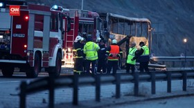 VIDEO: Kecelakaan Bus Di Bulgaria, 45 Orang Tewas. Bus Hangus Terbakar